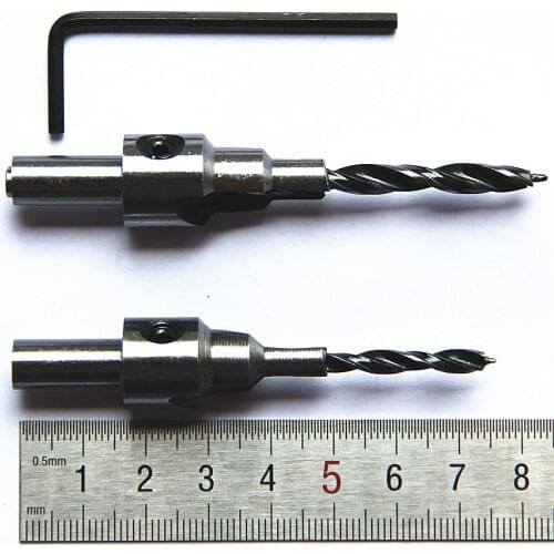 2pcs/Set Countersink Drill Bit Set 2 Flute 3steps 4mm/6mm 5mm/7mm Power Tools for Wood Reamer Woodworking Chamfer Kits