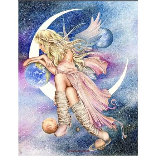 Counted Cross Stitch Kits Needlework Embroidery - Crafts 14 ct Aida DMC Color DIY Arts Handmade - Planets of the Universe