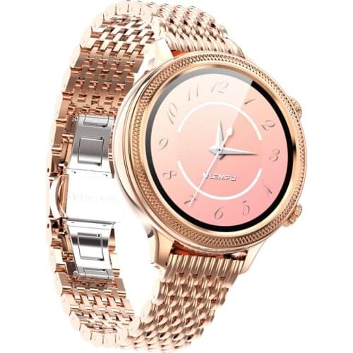 2020 New Fashion Watch 1.1inch Female Full Circle Full Touch Heart Rate Physiological Health Monitoring Smart Bracelet Watch