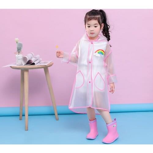 New childrens cute long transparent raincoat, waterproof animal shape poncho raincoat, outdoor waterproof clothing, girls, boys