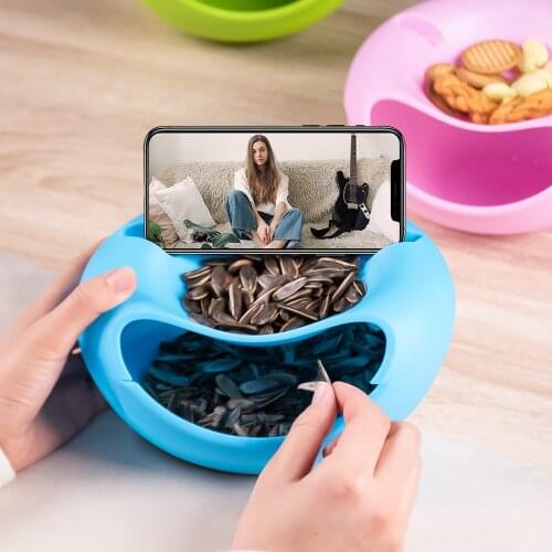 Lazy Fruit Bowl Double-Layer Snack Storage Box Bowl Modern Living Room Lazy Snack Bowl For Home Office Walnut Pine Plier Scissor