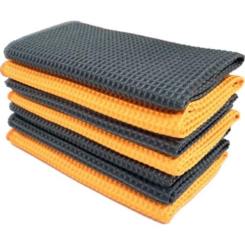 Microfiber waffle weave towels for cars