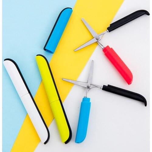 3d Portable Manual Student Scissors Pen With Cover Multi-Function Scissors Innovative Safe And Convenient