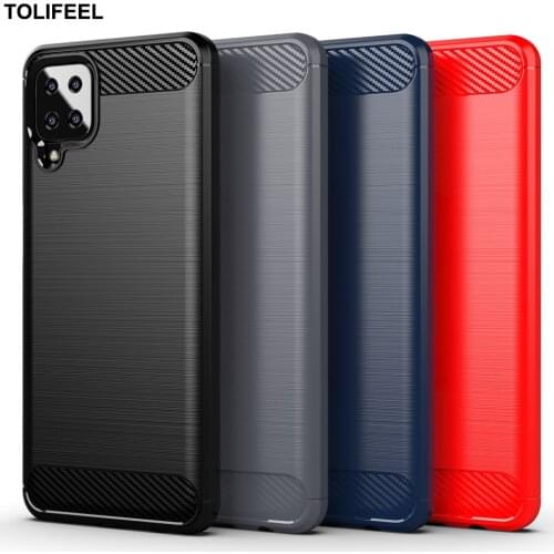 Carbon Fiber Case For Samsung Galaxy A12 A02 M02 A22 A32 A42 A52 A72 5G M62 F62 A03S Soft Silicone Shockproof Phone Back Cover