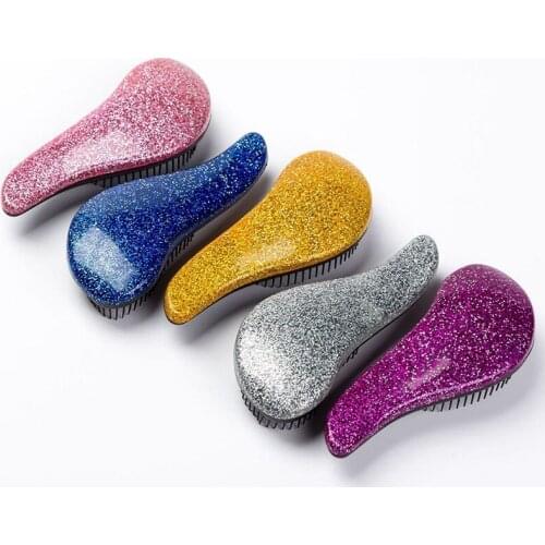 Glitter Handle Detangling Comb Shower Hair Brush Detangler Salon Styling Tamer Tool Hairbrush Hair Style Tools