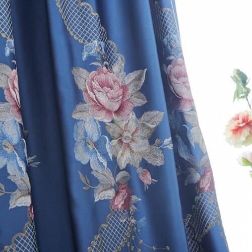 High-precision Imitation Silk Embroidered Curtain New Chinese Curtain Finished Custom Curtains for Living Dining Room Bedroom
