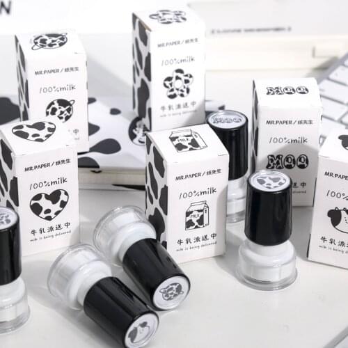 Yoonfun 6 Designs Kawaii Plastic Stamps Ins Style Lovely Push Type Toy Stamps for Journals Scrapbooking Decoration DIY Material