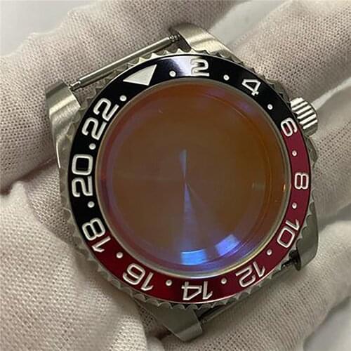 Replacement 40mm Watch Case for NH35 NH36 Movement Ceramic /Aluminum Bezel Sapphire Glass Watch Shell Case Repair Parts
