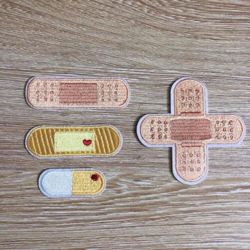 1 Piece Bandage Embroidery Repair Patches Bag Jacket Jeans Cartoon Iron On Patches for Clothes Small Glue Sticker