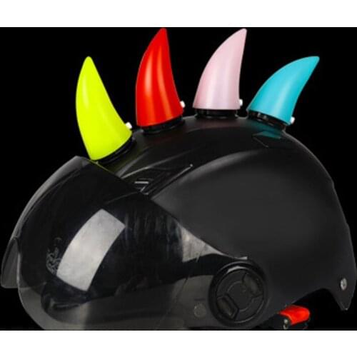 2Pcs Colorful Car Motorcycle Helmet Devil Horn with Light Decoration Motocross Off Road Helmet Car Accessorie Headwear Sucker