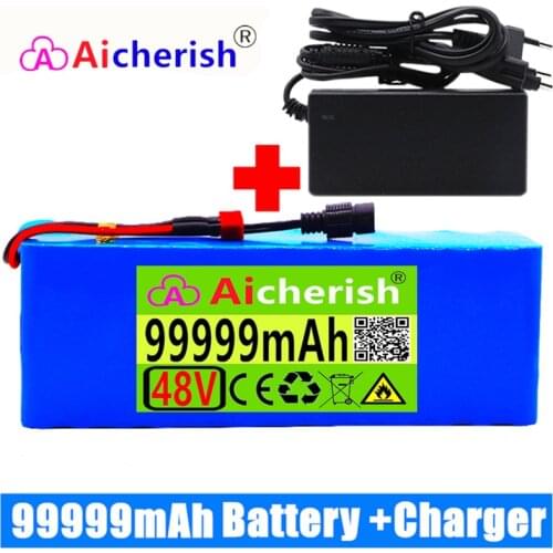 48V battery pack 48V 99Ah 1000W 13S3P lithium ion battery pack suitable for 54.6V electric bicycle scooter bateria 48v