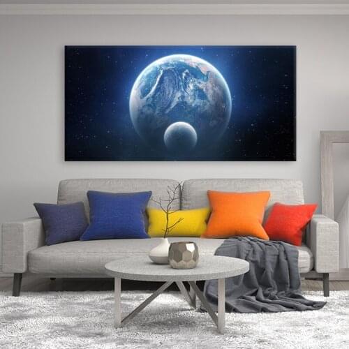 Abstract Wall Art Canvas Paintings HD Print Universe Galaxy Earth 1 Panel Space Planet aurora Modular Picture Home Decor Posters