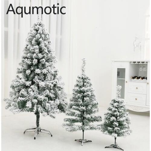 Aqumotic Big Decorated Christmas Tree Fake Pine Trees Santa Snow 1pc Home Decoration Party Ornaments Happy New Year