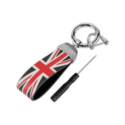 Auto Styling Alloy Key Case Chain Black Red Union Jack Fit MIN F54 F55 F56F57F60 Clubman Countryman Car Accessories Keychain