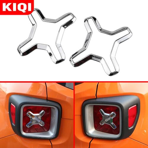 2Pcs/Set ABS Chrome Rear Head Lights Decoration Cover Trim Fit For Jeep Renegade 2014 - 2019 Back Lamps Sticker Accessories