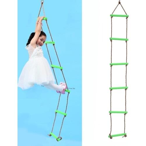 Kids Fitness Toys 6 Rungs Climbing Rope Ladder Children Kids Sport Rope Swing Safety Fitness Equipment Indoor Outdoor Garden