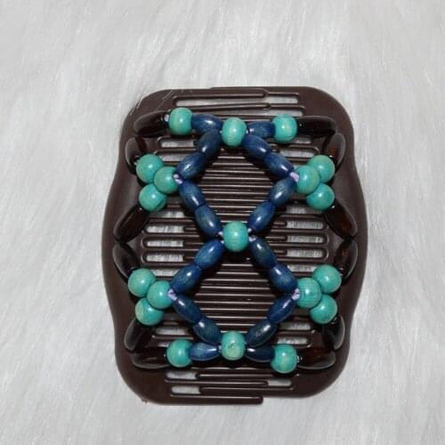 Two blue wooden beads magic comb 20 pcs/lot classical comb Easy to Use professional lady hair tidy up