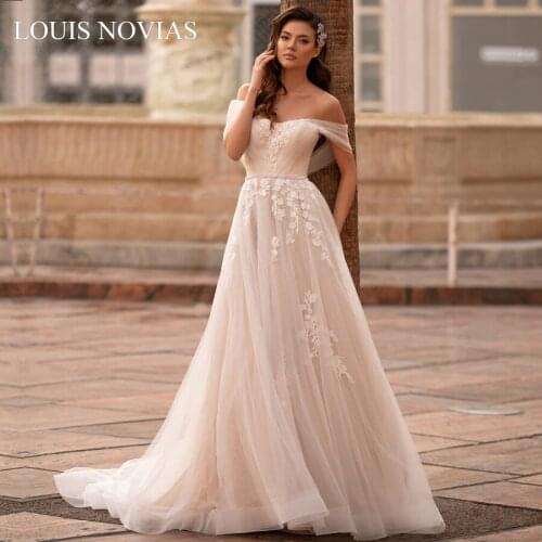 Louis Novias Elegant Tulle Sexy Wedding Dress (Bohemian Beach) (Exquisite Embroidery) Backless Cathedral Retro Custom