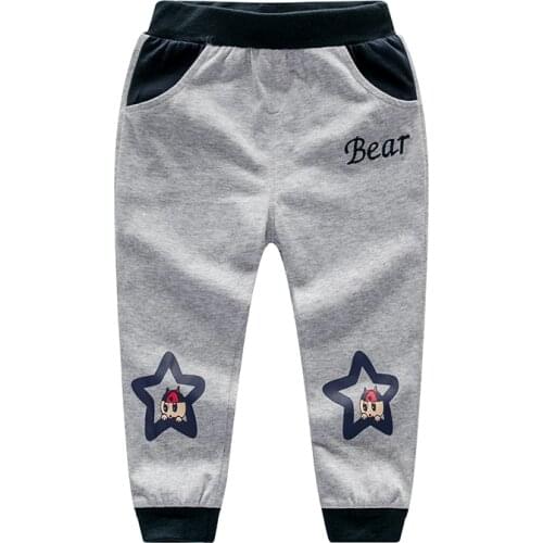 2019 New Arrival High Quality Cotton Trousers Boys Elastic Waist Straight Mid Solid Straight Full Length Fits Size 2y-8years