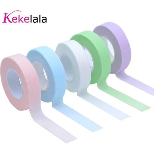 Kekelala 5 Rolls Colorful Eyelash ExtensionTapes Soft Medical Breathable Adhesive Tape Cutter for False Lashes Makeup Tools