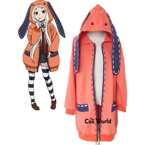 Comics Kakegurui Compulsive Gambler Yomotsuki Runa Hoody Hoodie Coat Jacket Outwear Outfit Anime Cosplay Costumes