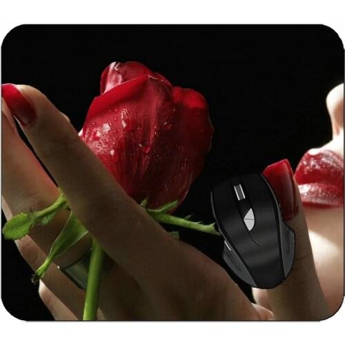 Printed Mouse Pad Red Lips Woman Rose Mouse Pad For Home Office Working