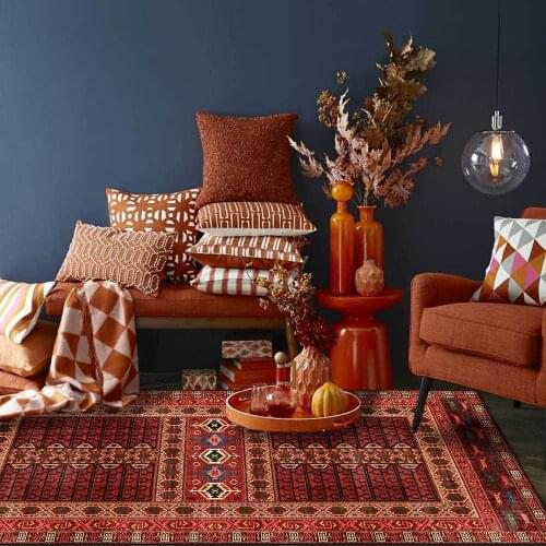 Afghan Style Bedroom Bedside Area Rugs Retro Geometric Print Living Room Sofa Table Anti-Slip Floor Mat Kitchen Bathroom Carpet