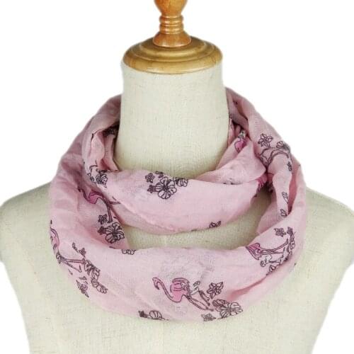 2019 spring New Fashion women ring scarf Pink Flamingo Ring Scarves Snood Foulard Shawl lady neckerchief Summer Autumn