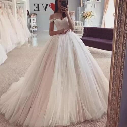 New Simple Vestidos De Noiva for Women Formal Ball gown Wedding Dress Off-Shoulder Sweetheart Princess Robe De Mariée Plus Size