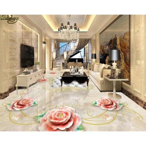 Beibehang Wall paper Custom Photo Wallpaper Marble Embossed Flower Stone Pattern Mosaic 3D Floor Painted Sticker papel de parede