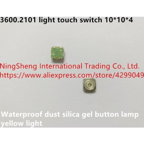 Original new 100% 3600.2101 light touch switch 10*10*4 waterproof dust silica gel button lamp yellow light