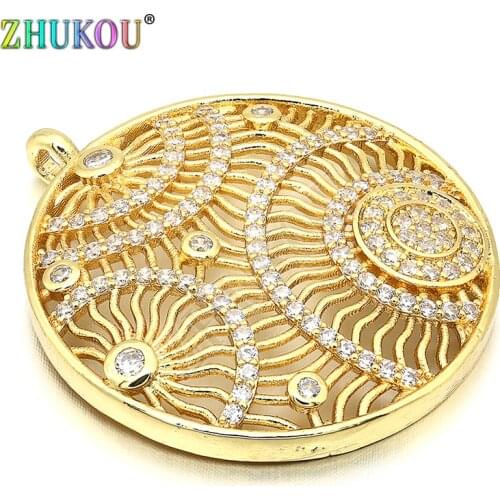 29x33mm Brass Micro Pave Cubic Zirconia Charms Pendants, Mixed Color, Hole: 1.5mm, Model: VD262