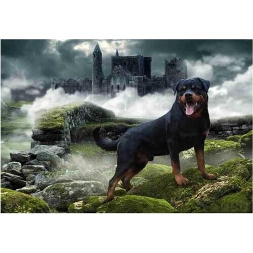 Full Diy Diamond Embroidery Diamond Painting Cross Stitch Rottweiler Dog 5d Mosaic Pictures Of Rhinestone Decoration Accessories