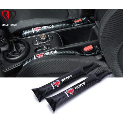 Seat slit plug Carbon fiber for mini cooper F55 F56 R60 car-styling countryman clubman Seat slit plug embroidery accessories
