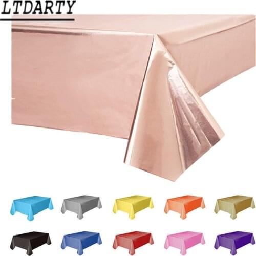 274*137cm Rose Gold Disposable Tablecloth Animal Tablecloth Cover Children Adult Birthday Party Decoration Baby Shower