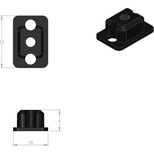 Ultimaker original Print Table Lock Nut Pom material black color for DIY 3D printer