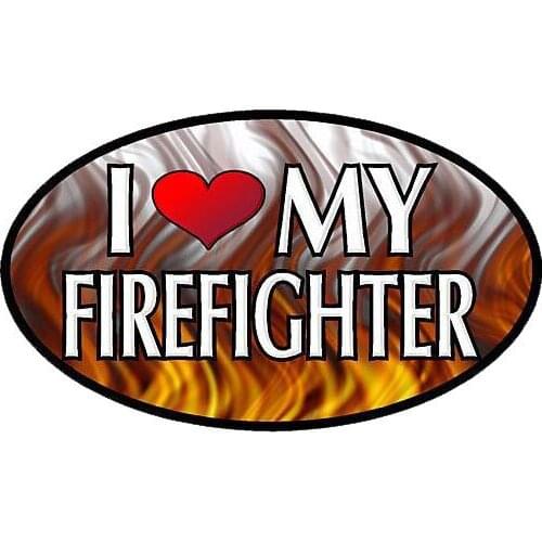 Personality Reflection I LOVE MY FIREFIGHTER Vinyl High-quality Color Car-Sticker Decals Bumper Bodywork Car Interior KK PVC