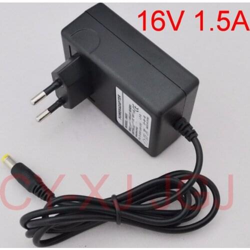 100PCS High quality 16V 1500mA AC 100V-240V Converter Adapter DC 16V 1.5A & 1500mA Power Supply EU Plug DC 5.5mm x 2.1-2.5mm