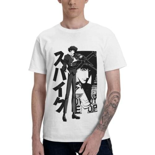 Japanese Manga Cowboy Bebop T-shirt Men Novelty T Shirts Short Sleeve Anime Manga Tshirts 100% Cotton Tee Tops Clothes