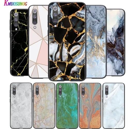 Bright Black Cover Flower Fashion Marble For Xiaomi Mi Poco M2 Note 10 9 8 Pro Play Mix 3 F1 Lite 5G Phone Case