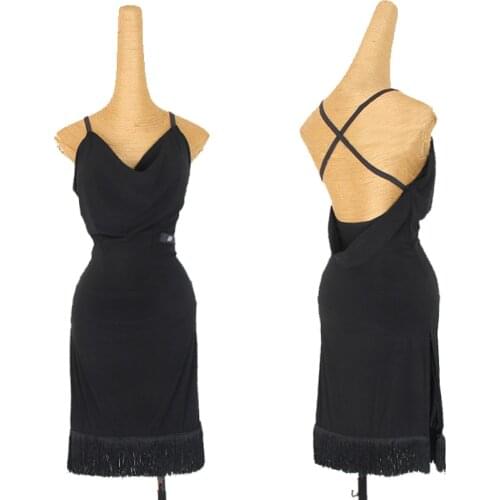 New Latin Dance Clothes Women Fringed Dress Sexy Backless Latin Practice Wear Summer Rumba Salsa Performance Costume DNV14920