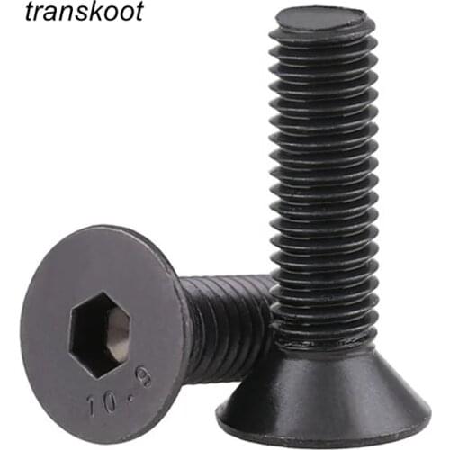 20/50pcs Allen Key Head Din7991 M2 M2.5 M3 M4 M5 Stainless Steel Black m4 Hex Socket Flat Countersunk Head Screw For Auto