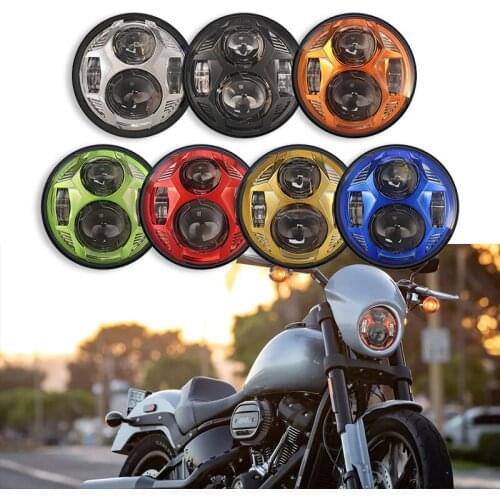 2021 Special design Multicolor motorcycle Projector Headlight 51W 5 3/4 5.75 Inch Round LED Driving light For Harley FXCW, FXC