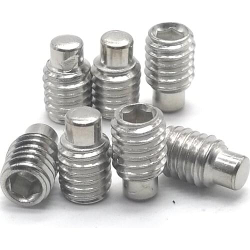 50P M2.5 M3 M4 M5M6 DIN915 304 stainless steel Black grade 12.9 Hex Hexagon Socket Set Screw with Dog Point Grub Convex End Bolt