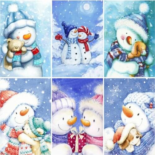 EverShine Diamond Embroidery Snowman Diamond Moaic Art Painting Winter Cross Stitch Rhinestones Handmade Hobby Christmas Gift