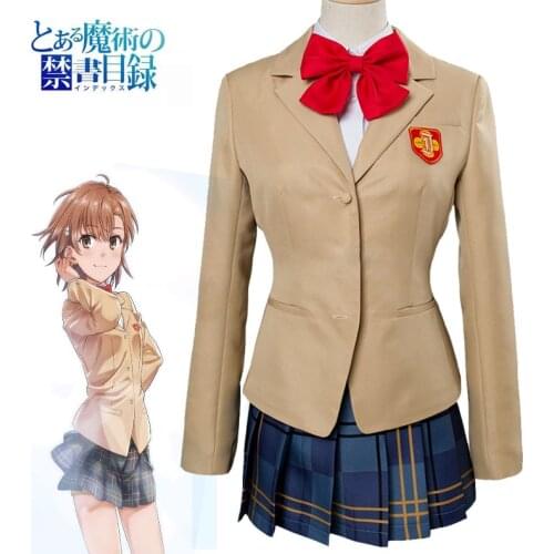 Anime To Aru Majutsu no Index Cosplay Misaka Mikoto Costume Toaru Kagaku no Railgun School Uniform Halloween Party Suit