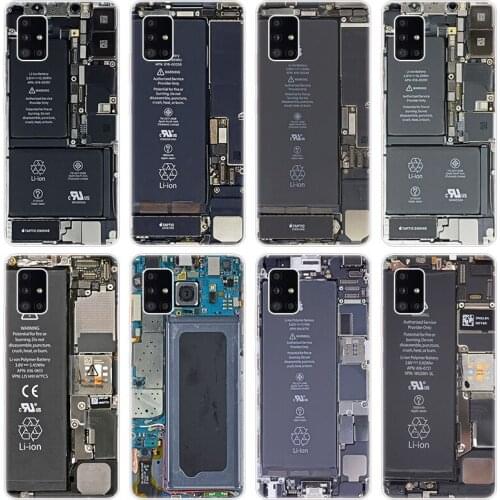 Chip Internal Board Case for Samsung Galaxy A12 A02 A03S A21S A22 A32 A52 A72 A82 Quantum 2 S21 Plus FE Ultra M02S M12 Cover