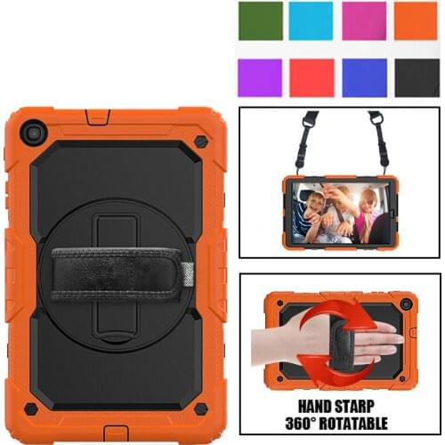 Kids Shockproof Tablet Cover for Samsung Galaxy Tab A 10.1 T510 T515 SM-T510 SM-T515 2019 360Rotate Case + Hand Shoulder Strap
