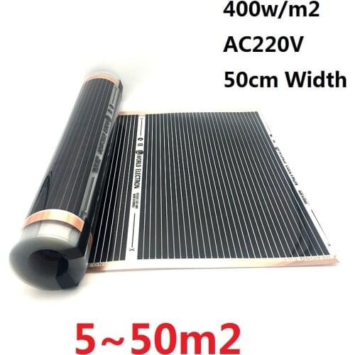 Electric 5~50m2 Underfloor Heating Film 400w/m2 Infrared Carbon Warm Floor Mat