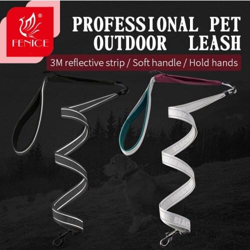 Fenice Professional Safe High-quality Waterproof Pet Dog Outdoor Leash Reflective Strip Soft Handle